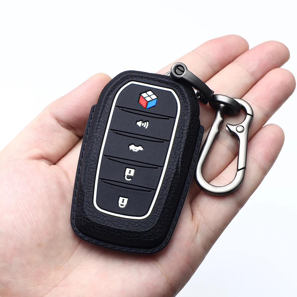 Silikon-Schlüsselanhänger-Schutzhülle mit Schlüsselanhänger für Toyota Camry 2025/Tacoma/Fortuner/Corolla/Venza/RAV4/Grand Highlander