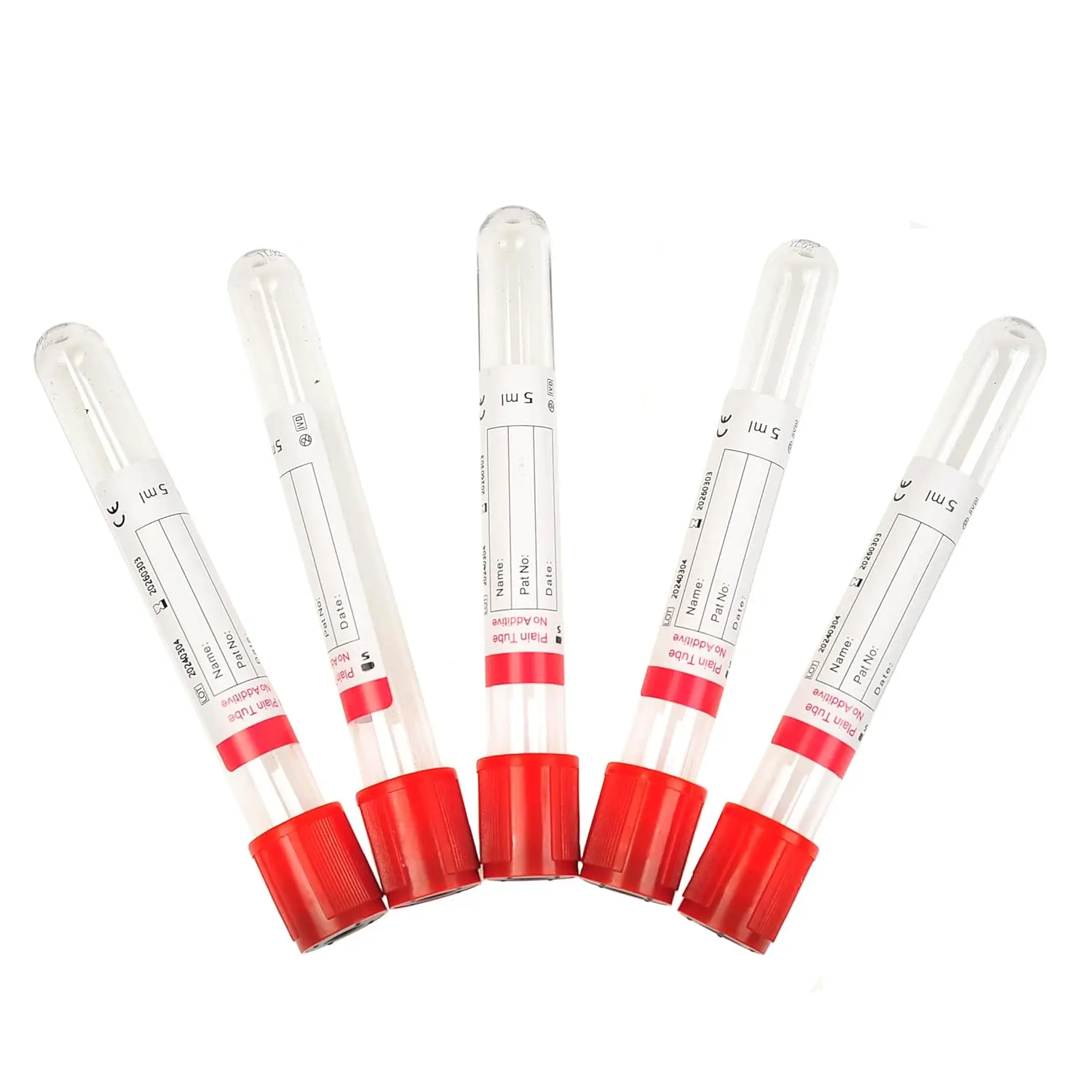 Labor-Vakuum-Blutentnahmeröhrchen EDTAK2-Röhrchen Blutentnahmeröhrchen Probenahmeröhrchen Lehrmittel 2ML 3ML 5ML 10ML 100 Stück – Detail 3