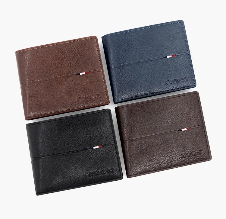 2025 New Male Short Bifold Zipper Card Holder Purse Slim Men's Wallets Simple Coin Pocket High Quality PU Leather Men Money Bag Image 4