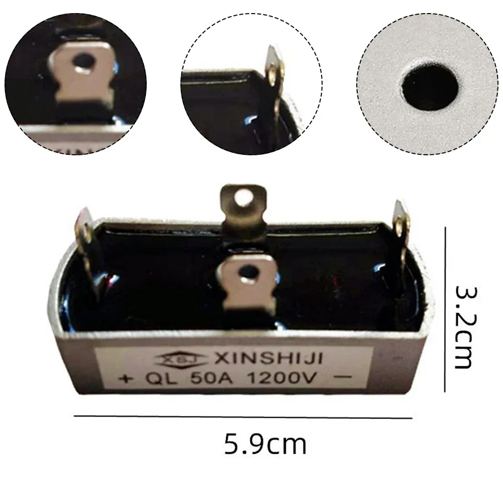1pc 50A 1000V Diode Bridge Rectifier For Three Phase Diode PMA Wind Turbine Generator Electrically-isolated Metal Bridge