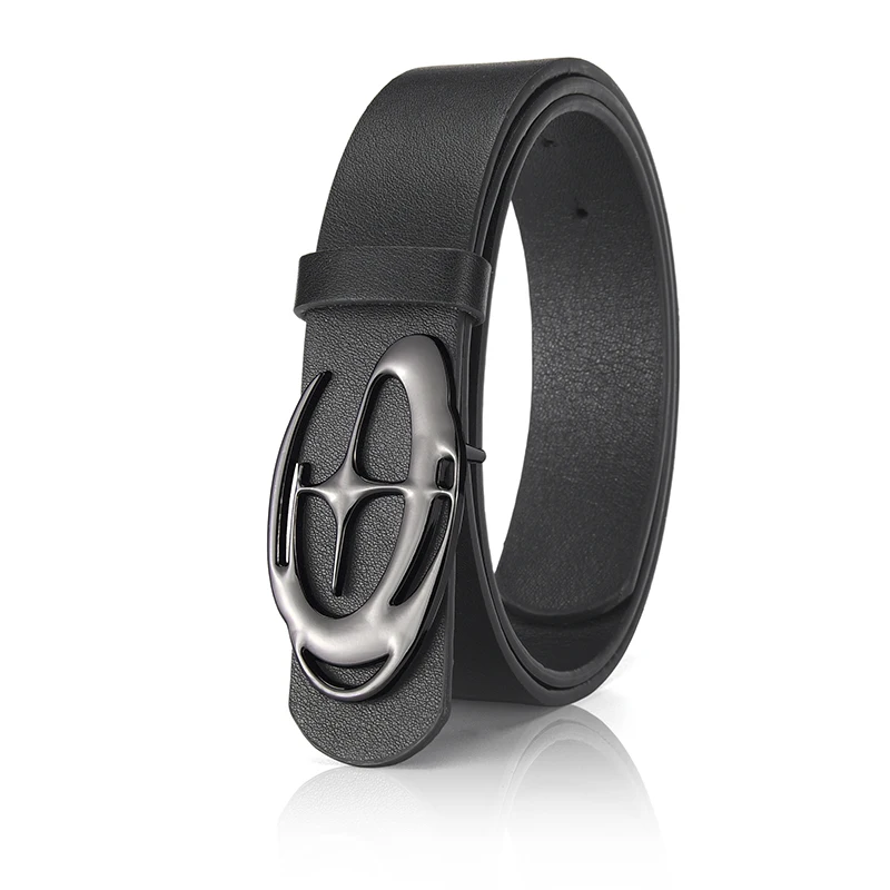 Einzigartiger Design-Gürtel mit glatter Schnalle für Herren, modisch, trendig, Freizeithose, Accessoires, einfache Geburtstagsgeschenke für Herren