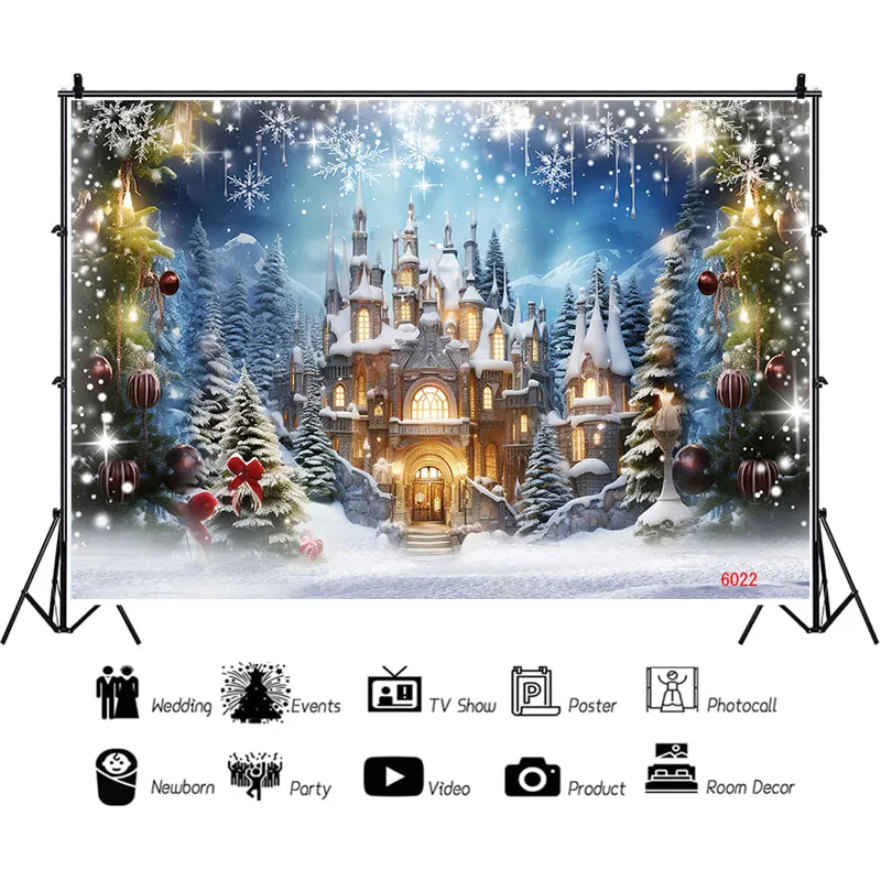 

SHUOZHIKE Christmas Day Decoration Candy Family Portrait Photography Backdrops Flying Snowflake Studio Background Prop WW-15