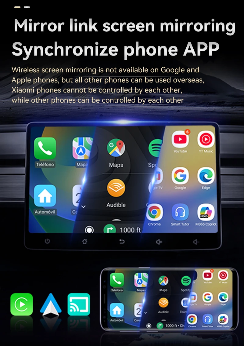 Upgrade 3 in 1 Wireless Carplay Mirror Link Adapter Instant Wired to Wireless Conversion Plug & Play for Wired Carplay