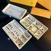 Drawer Jewelry Organizer Acrylic Velvet Jewelry Storage Box Stackable Display Holder Multi-purpose Earring Necklace Bracelet Box 2