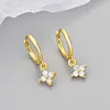 86400-bda50e.jpg Boucles d'oreilles créoles trèfle en argent sterling 925 pour femmes et jeunes filles, élégantes et tendance, idéales pour mariage, fête, accessoires de bijoux, cadeaux