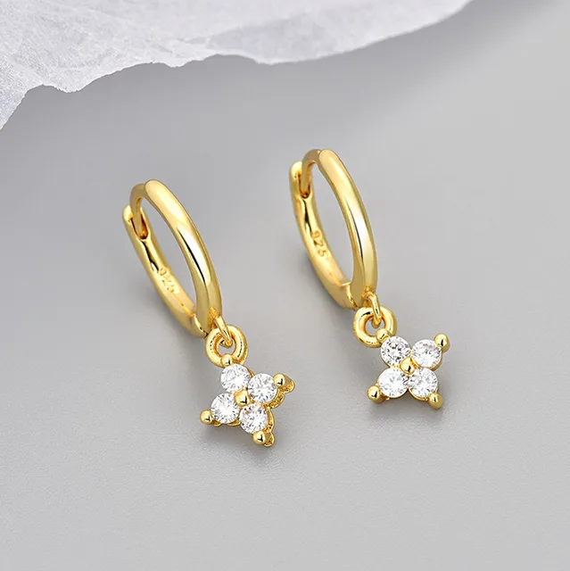 86400-bda50e.jpg Boucles d'oreilles créoles trèfle en argent sterling 925 pour femmes et jeunes filles, élégantes et tendance, idéales pour mariage, fête, accessoires de bijoux, cadeaux