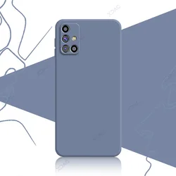 Enhanced Product Title: Premium 360 - Degree Soft Silicone Anti - Fall Mobile Phone Case - Elegant Square Design - Samsung M31S (Gray)