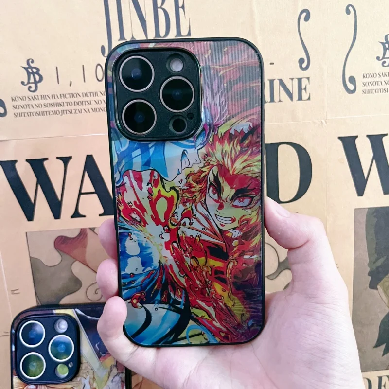 Demon Slayer 3D Phone Case – Kyojuro, Akaza & Tanjiro iPhone 11–16 Pro Max
