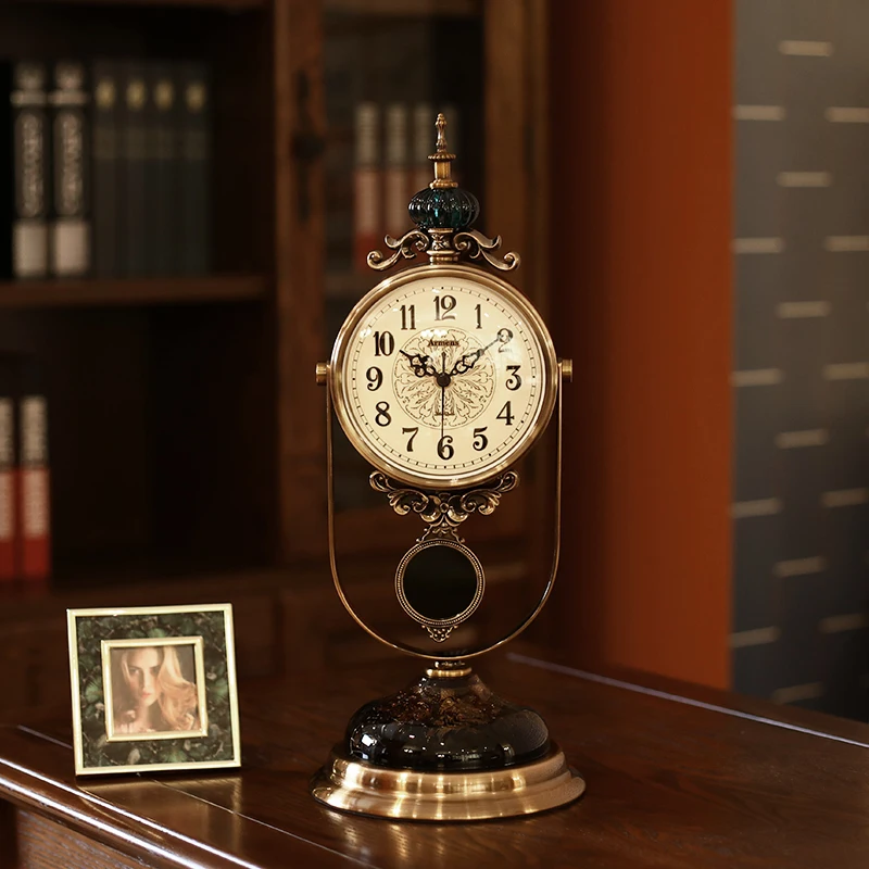 

Luxury Desktop Table Clocks Living Room Nordic Creative Large Table Clocks Modern Retro Adornos Para El Hogar Home Decoration