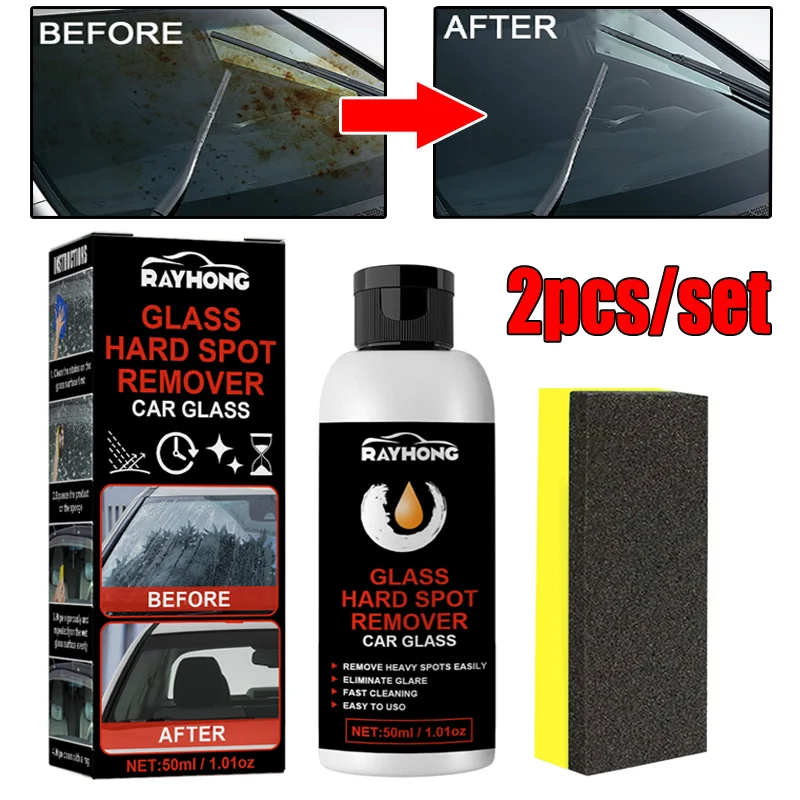 

50ml Car Glass Oil Film Removal Paste Deep Cleaning Polishing Film Coating Agent Waterproof Rainproof Windshield Cleaner Sponge