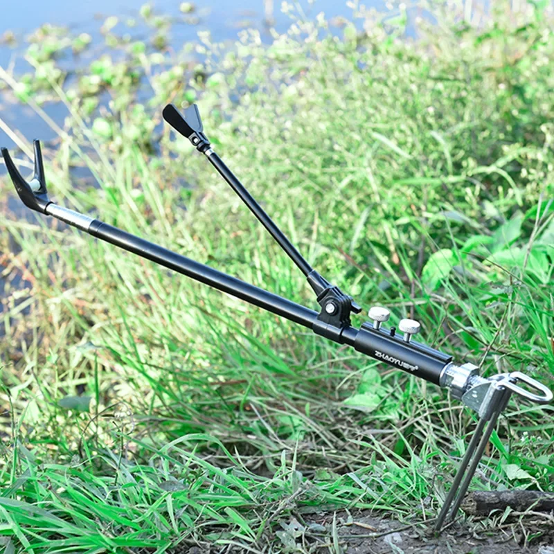 Fishing Rod Holder Stainless steel turret bracket Ground Support Bracket 1.7M 2.1M 2.4M Telescopic Hand Rod Rack Adjustable fishing rod bracket fishing rod support fishing rod rest fishing rod holder