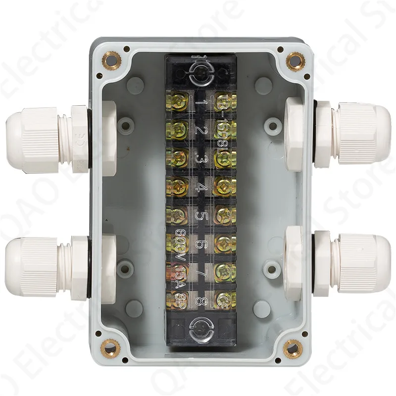 Terminal box plastic household monitoring power supply terminal outdoor waterproof threading cable distribution line sealed box