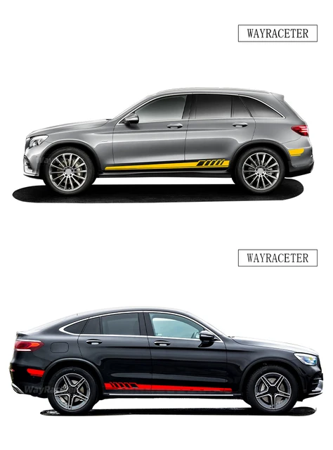 2 pcs edition ein stil tür seitliche streifen rock aufkleber für mercedes  benz glc klasse x253 suv c253 coupe amg glc43 glc63 220d 300 - AliExpress