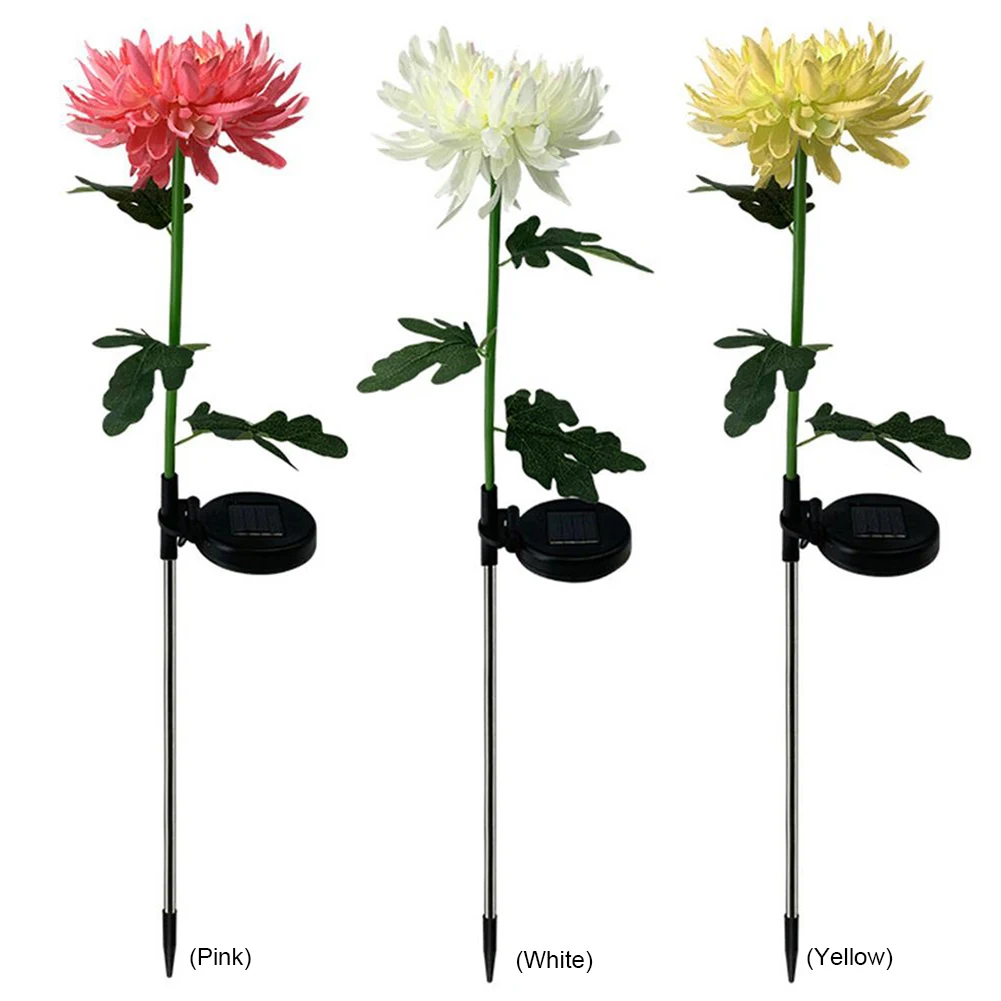 Solar Powered Chrysanthemum Lawn Light Waterproof Outdoor Decor