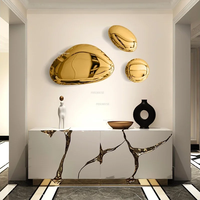 Italian Stainless Steel Hanging Decoration Art Room Decor Light Luxury Water Drop Wall Hanging Household Pebble Wall Decoration 2