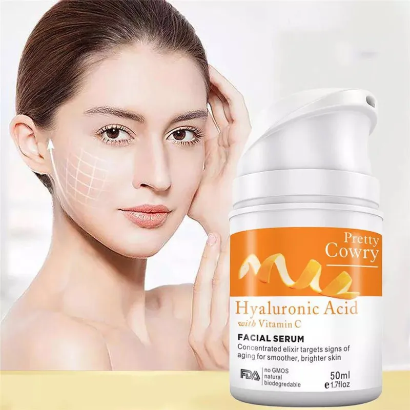 Face Cream Moisturizing Anti-wrinkle Anti-aging Hydrate Oil-control Non-greasy Brighten Vitamin C Hyaluronic Acid Skin Care 50ml пенка для умывания увлажняющая с гиалуроновой кислотой consly hyaluronic acid cleansing foam “hydrate