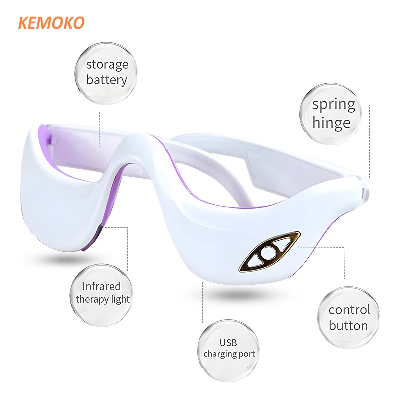 EMS Eye Relax Massager Micro-Current Pulse 3D Heating Therapy Acupressure Fatigue Relief Wrinkle Reduction Blood Circulation remote control ems foot massage pad micro current pulse physiotherapy feet massager stimulation muscle improve blood circulation