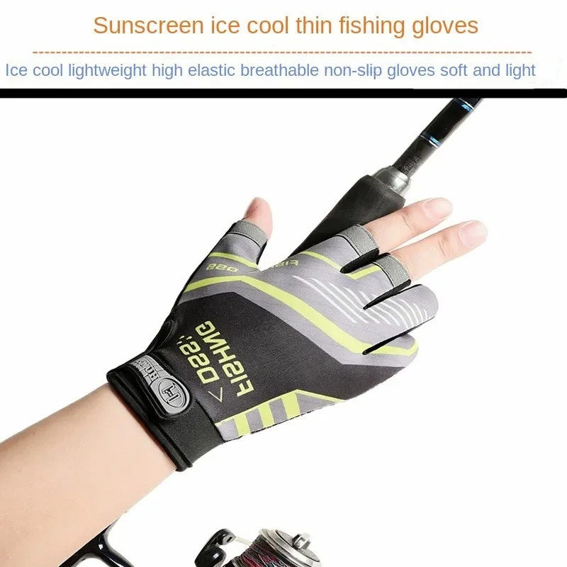 Men Fishing Cycling Three Finger Cut Gloves Summer