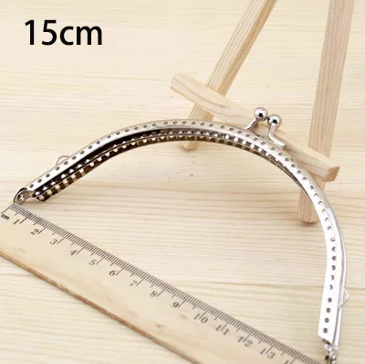 10 Pcs/Lot Square semicircle Glossy Silver Basic Metal Purse Frame Kiss Clasp Lock DIY Bag Accessories 6.5/8.5/10.5/12.5/15/18CM 
