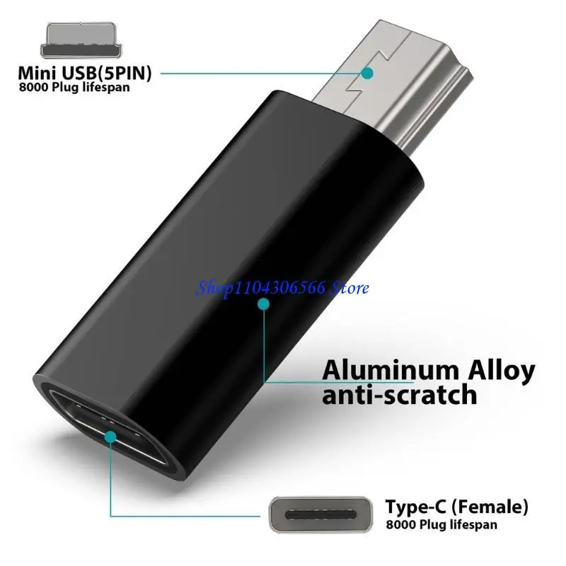 02DD USB C 여성 미니 USB 남성 어댑터 USB 유형 C 노트북 노트북 키보드 480Mbps 용 미니 USB 어댑터 변환기