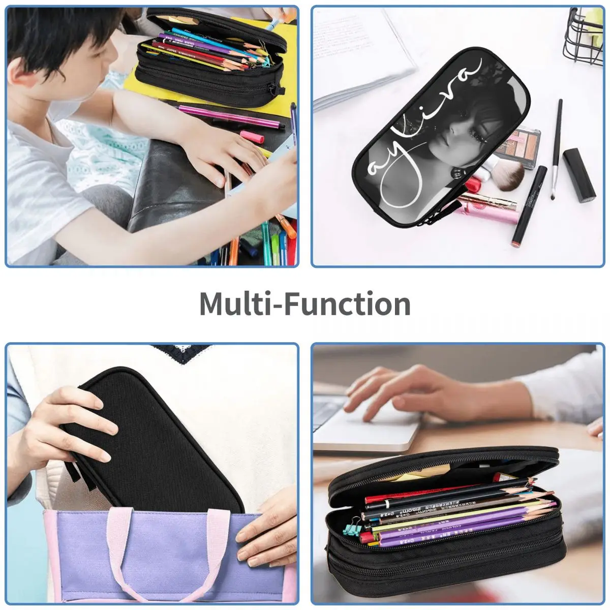 Large-capacity Pencil Pouch Ayliva In Liebe Tour 2024 Office Accessories Double Layer Pencil Bag Women Makeup Bag Amazing Gift 5