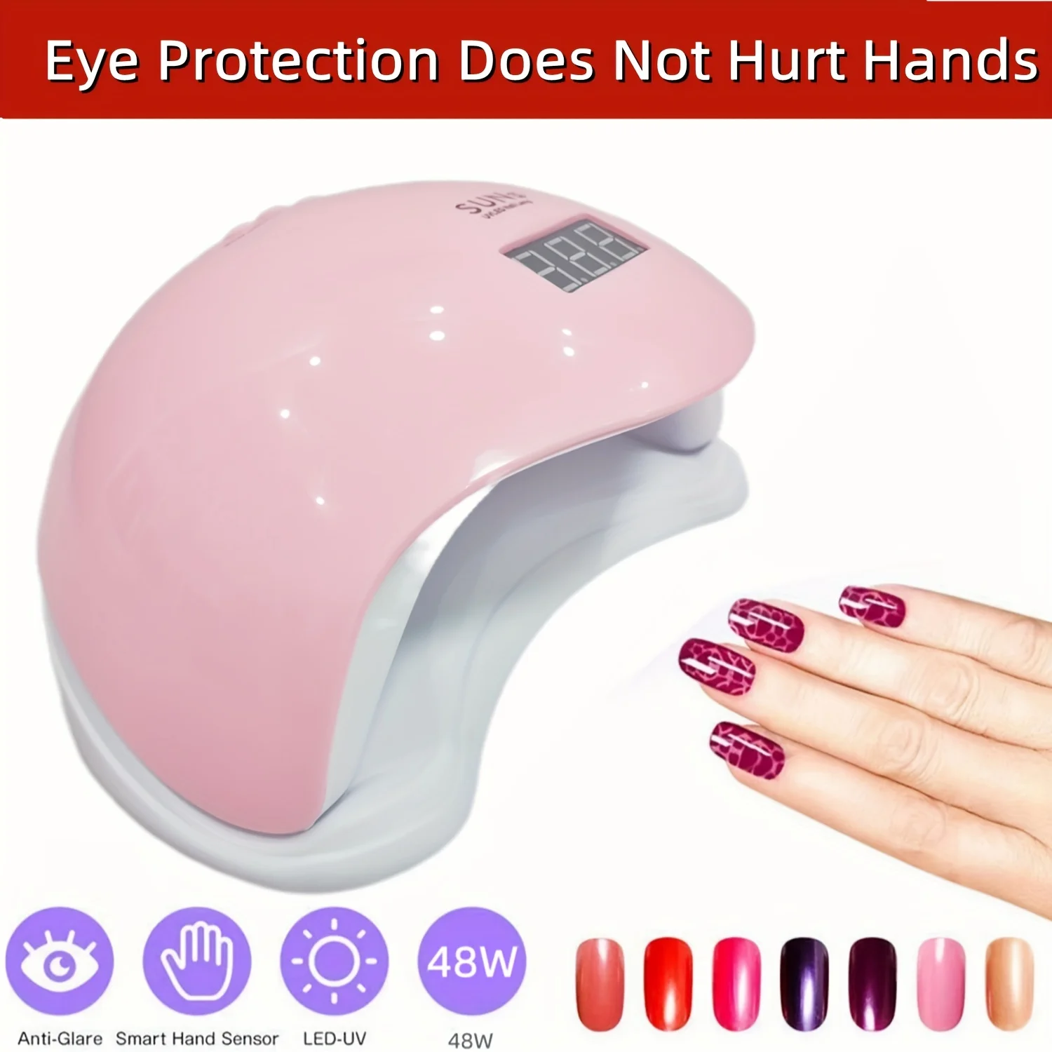 YIKOOLIN 48W UV LED Nail Lamp for Professional Saloon Fast Nail Gel Dryer With 4 Timers Automatic Sensor LCD Display 2