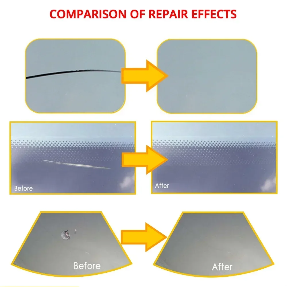 Car Windshield Cracked Repair Tools DIY Window Phone Screen Kit Curing Glue Auto Glass Scratch Crack Restores Accessories Clean