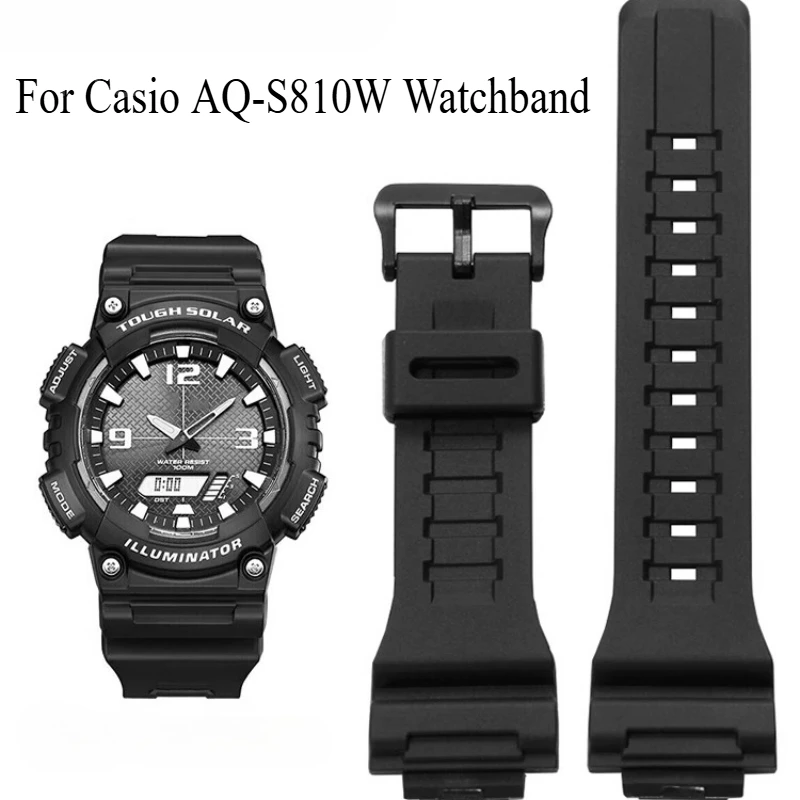 Enhanced Silicone Resin Watch Strap, 18mm Wide - Comfortable Soft Black Band for Unisex Watches