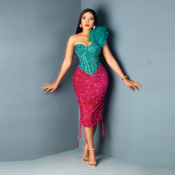 Shola Ruffles Sleeveless Sequin Gown