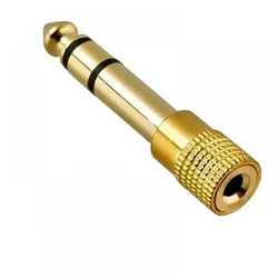Premium Gold - Plated Dual Channel Audio Connector Adapter Set (6.5mm  to 3.5mm)