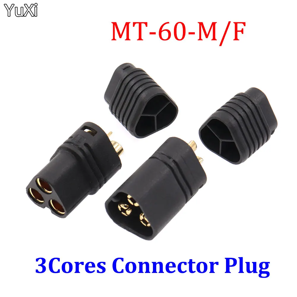 YUXI 1PCS Connector Plug MT60 3.5mm 3 Pole Bullet Connector Plug Male