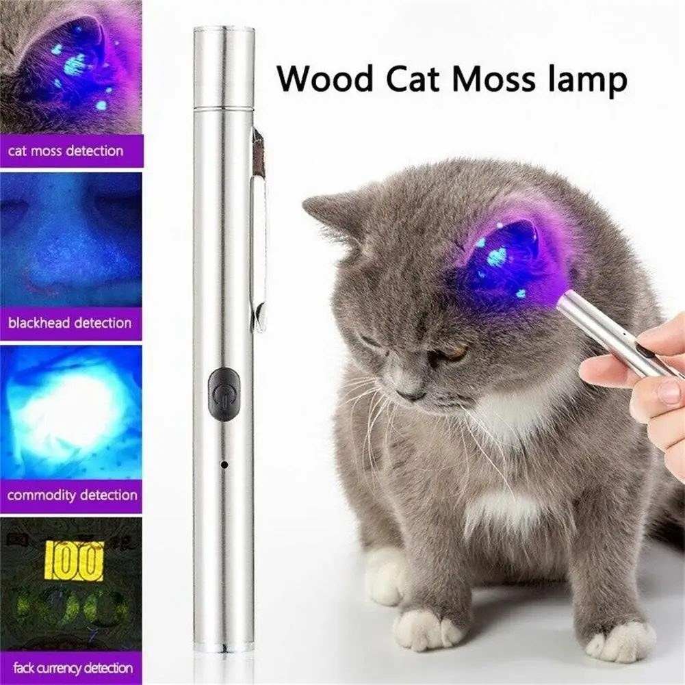 5w Cat Usb Moss Light Professional Waterproof Rechargeable Stainless Steel 365uv Pet Fungus Detection Lamp pet toys cat toy
