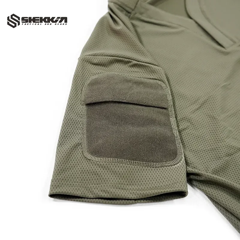 Shekkingears скоростная стильная рубашка для регби быстросохнущая тактическая футболка с коротким рукавом Военная охотничья рубашка
