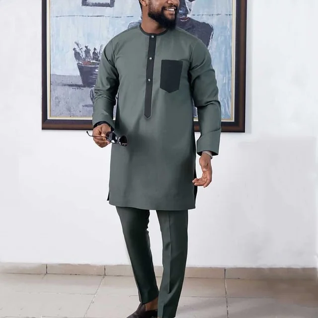 Dayo Long Sleeve Dashiki Outfit - Image 3