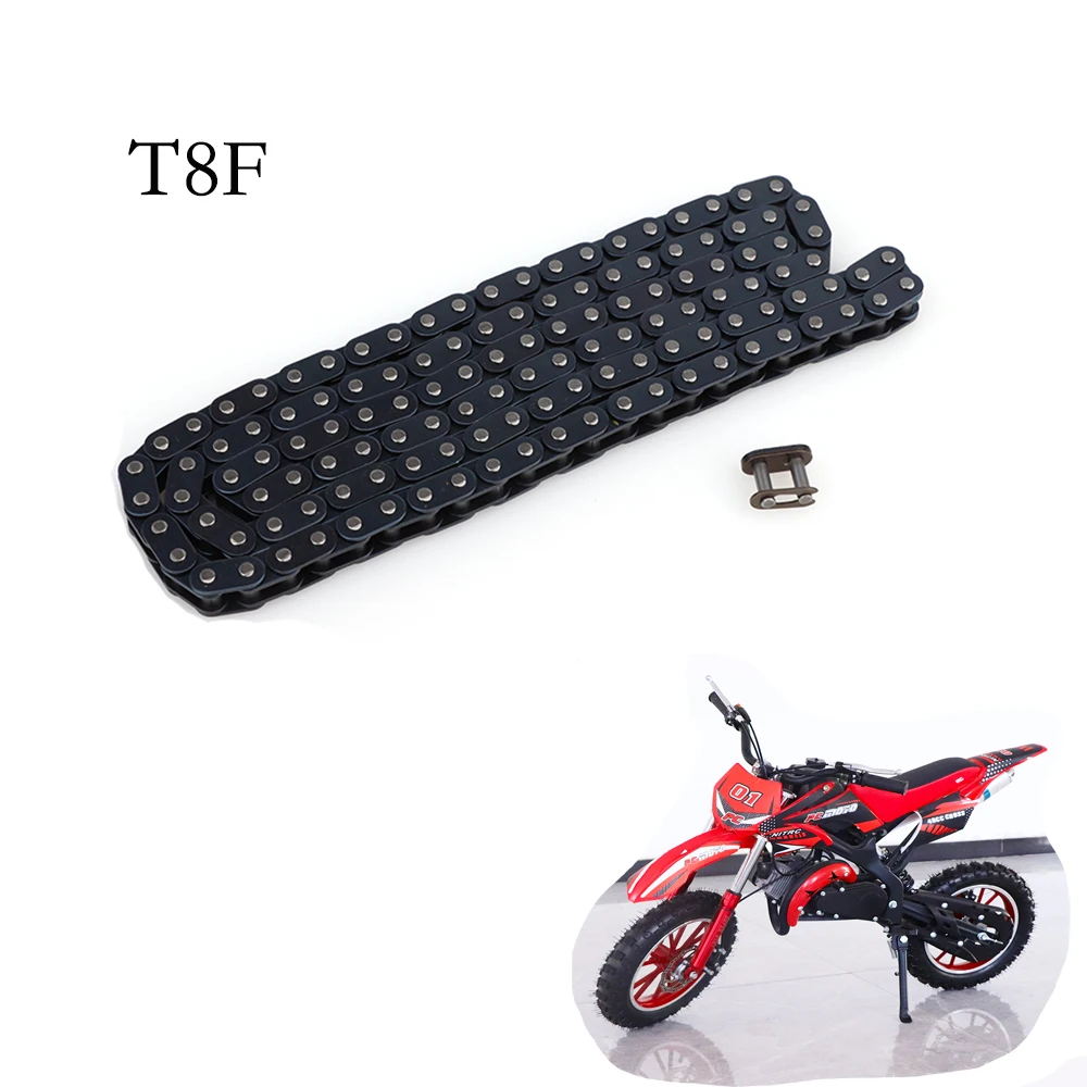 T8F chain 116/126/136 Links with Spare Master Link For 47cc 49cc Mini Dirt BIKE Minimoto Pocket ATV Quad Bikes Motorcycle parts