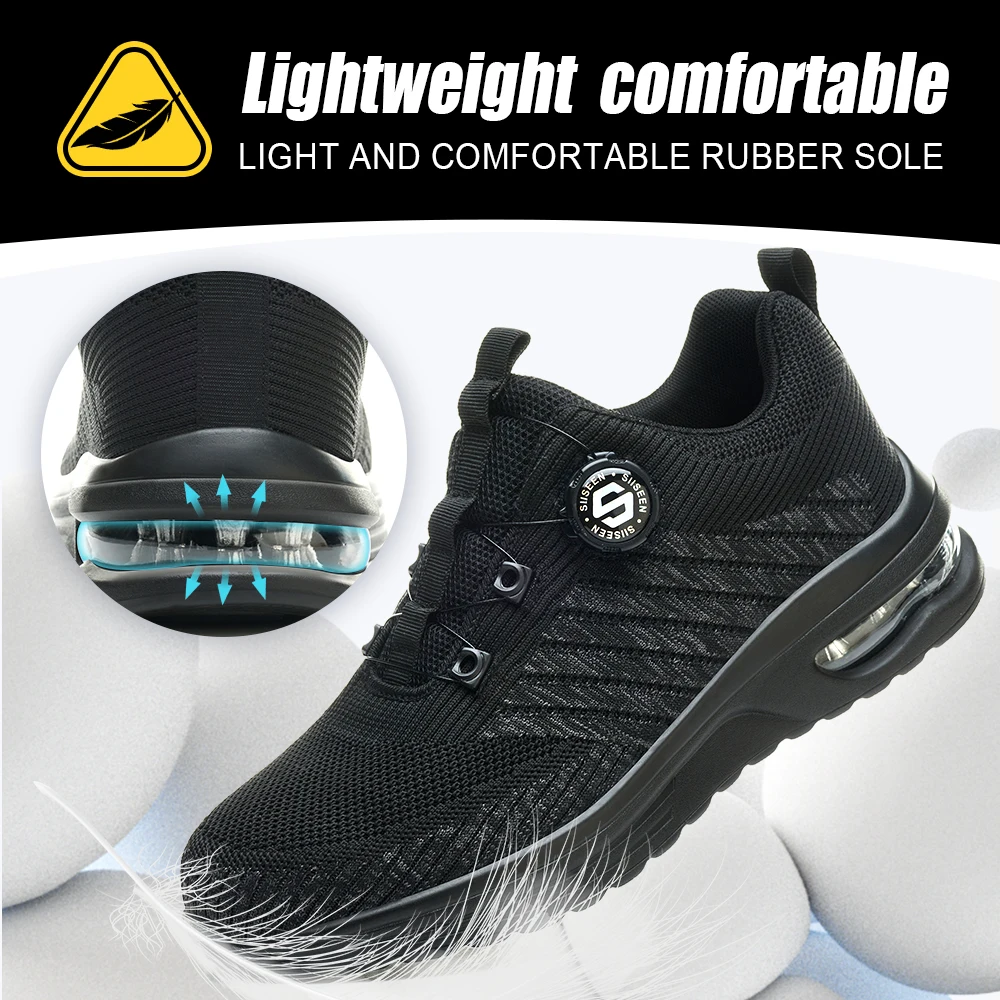 New Men's Rotary Buckle Safety Shoes 6