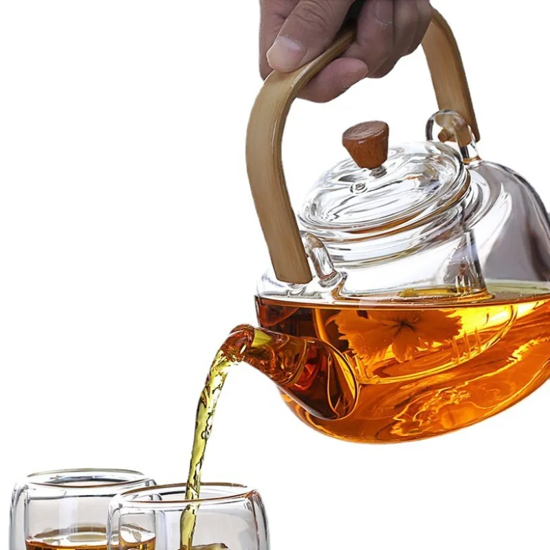 

Filterable Glass Tea Pot, Stainless Steel Filter, Steaming of Tea Set, Puer Kettle, Coffee Glass Pot, Convenient Office TeaPot