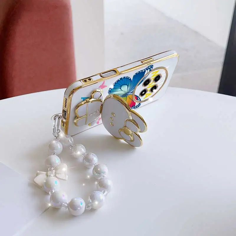Dancing Butterfly Phone Case Set with Lanyard and Stand