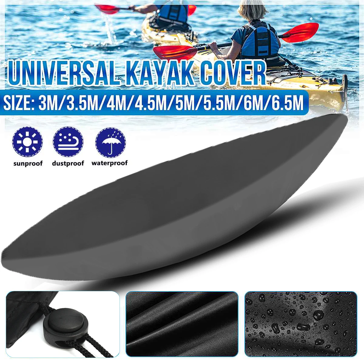 

8 Size Kayak Protective Cover 3-6.5M Waterproof Anti-UV Outdoor Canoe Universal Storage Bag Inflatable Boat Dust Cover