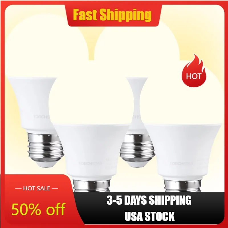 

1500lm Ultra Bright A19 Bulbs, E26 Base, 3000K Warm White, Pack of 4 LED Bulb for Outdoor Wall Lamp, 100W Equivalent