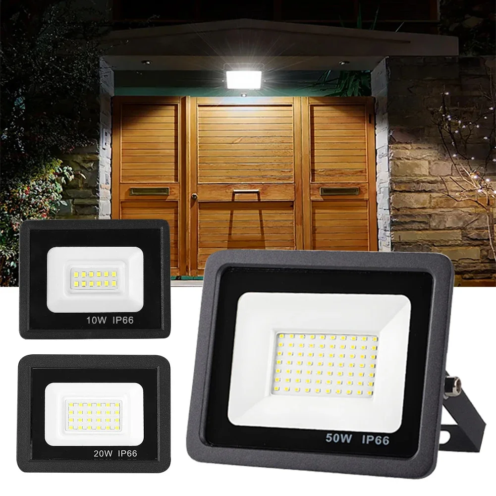 LED 투광 조명, IP66 방수 220V, 10W, 20W, 30W, 50W, 100W, 150W, 200W, 야외 정원 프로젝터 조명, 스포트라이트 벽 투광 조명