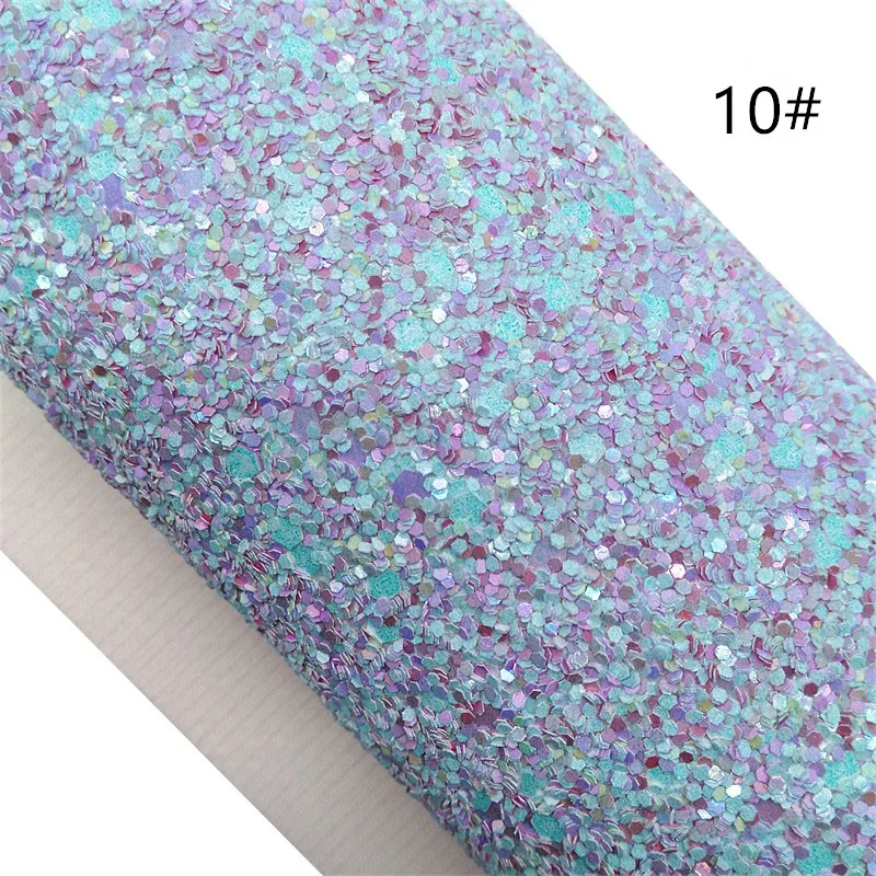 Mixed Colors Chunky Glitter Leather Faux leather Sheets DIY Handcraft Synthetic Leather Glitter Vinyl Fabric For Bows 6S249