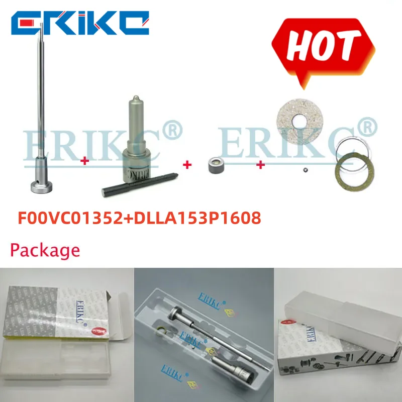 

DLLA153P1608+F00VC01352 Diesel Injector Repair Kit Nozzle DLLA153P1608 Valve F00VC01352 for Bosch HYUNDAI KIA 0445110275