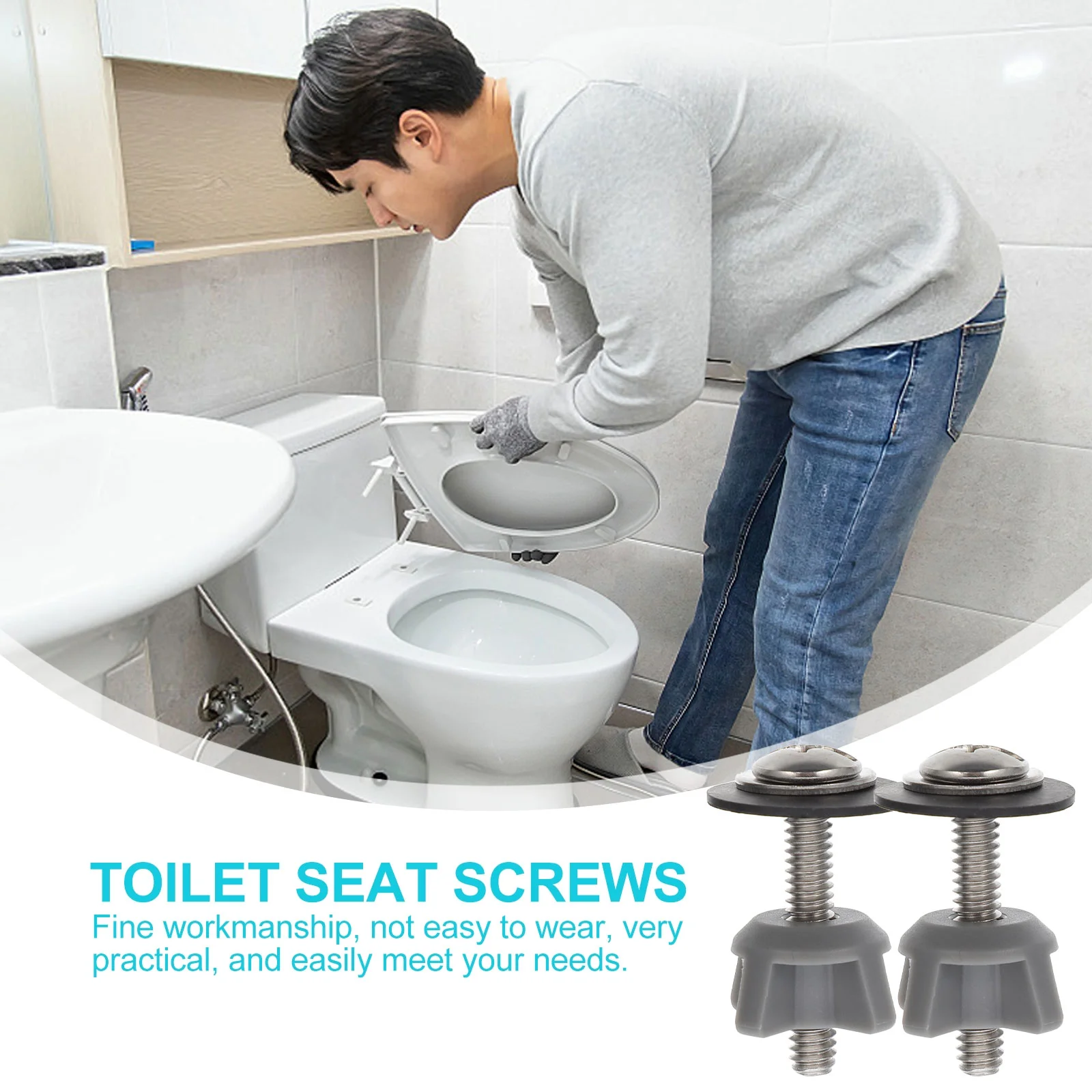 Toilet Seat Screws Universal Mounting Bolts Fixings Hinge Fittings Hardware Bathroom Fixture Toilet Seats Accessories 2 Pcs