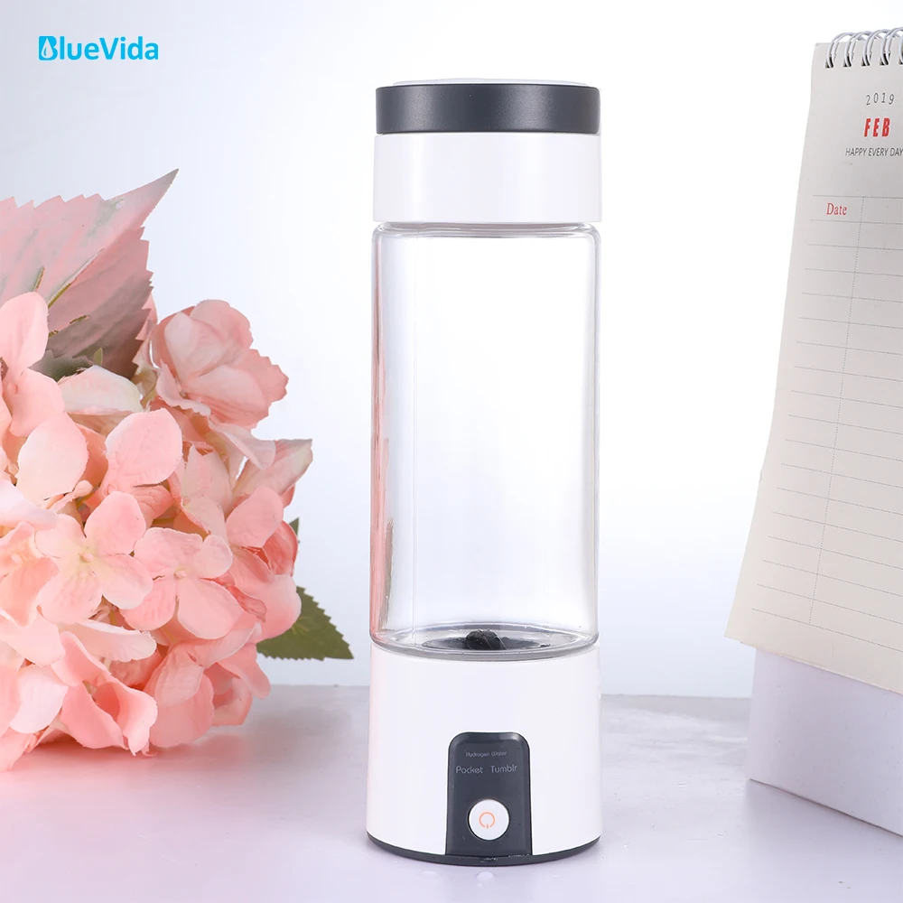 Bluevida-gerador de Água a Hidrogênio Portátil e Fácil Spe Pem Câmara Dupla h2 Garrafa de Inalação com Adaptador e Kit 3000ppb