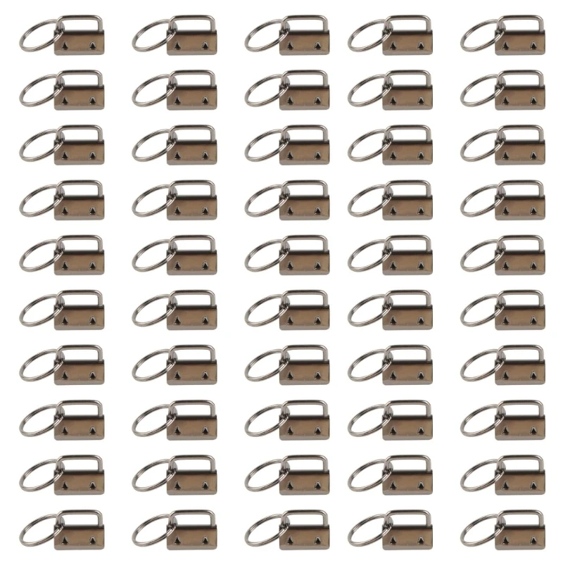 50 Pieces Keychain Split Ring Key Fob Hardware for Key Lanyard Key Chain Making 6