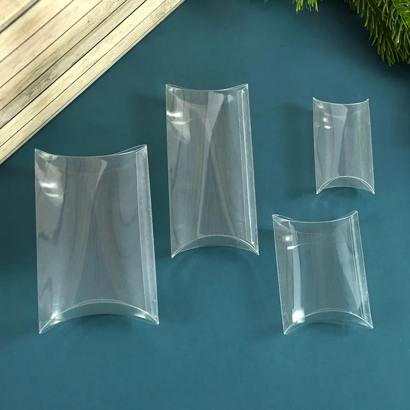 10 stücke transparente Geschenk verpackung Box Kissen Form Candy Box Tasche DIY Hochzeits feier Geschenk für Gast Plastik boxen liefert – Detail 2