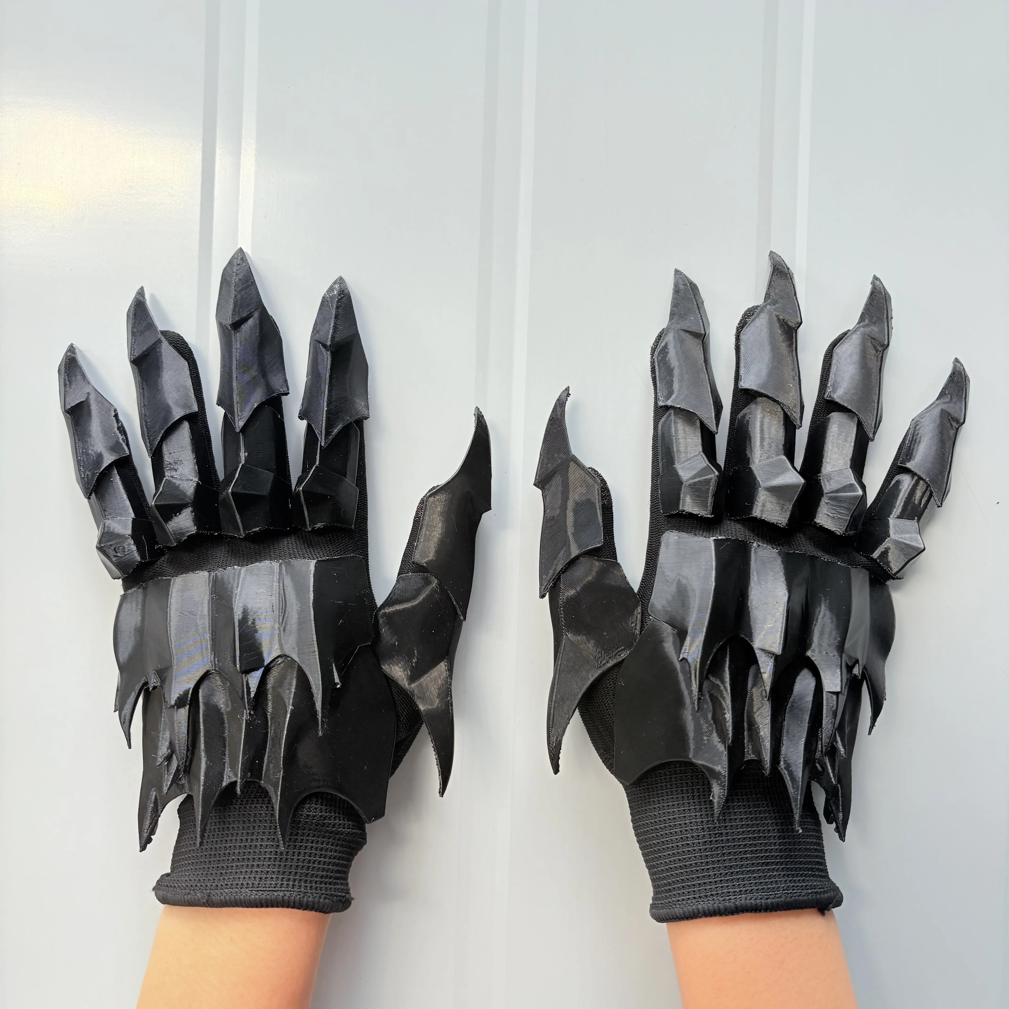 Fantasy Gothic Claw Gauntlet Costume Gloves - Unisex Silver Punk Armor Accessories