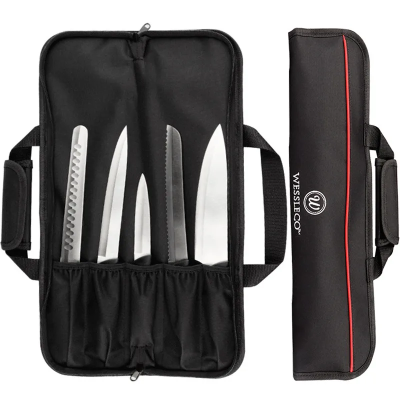 WESSLECO Travel Camping Chef Knife Bag Portable Durable Folding Roll