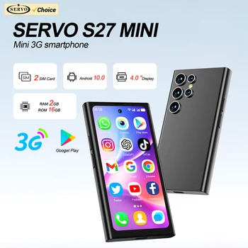 SERVO -Mini Smartphone Android S27, Petit Smartphone, 3G, WCDMA, 16 Go, Dean Play, PRWiFi, Déverrouillage du visage, 4.0 ", Téléphone portable mignon, Touristes, EpiStandby 1